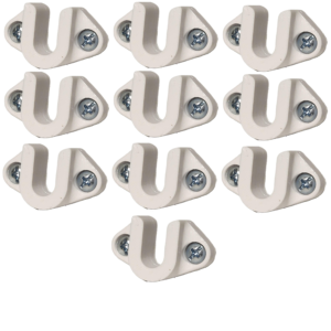 10 pack of 3/4 in. White PETG Shelf Bracket for Wire Shelfing